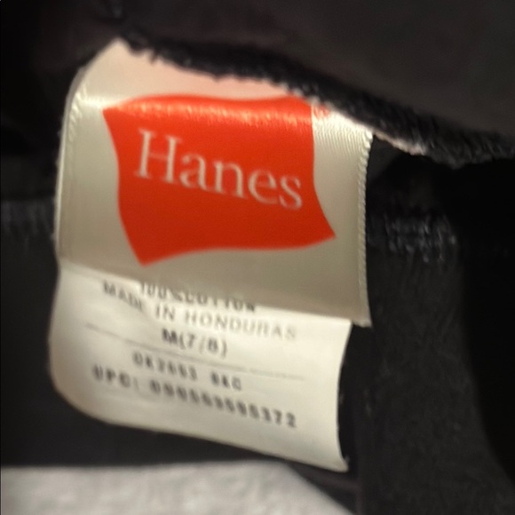 Hanes Black Shorts with Elastic Waistband Size 7-8 - Picture 2 of 3